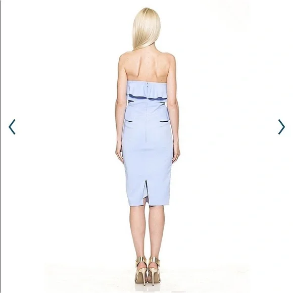 Alexia Admor Light Blue Strapless Cascading Ruffles Mini Dress New With Tags 14 - Picture 16 of 16